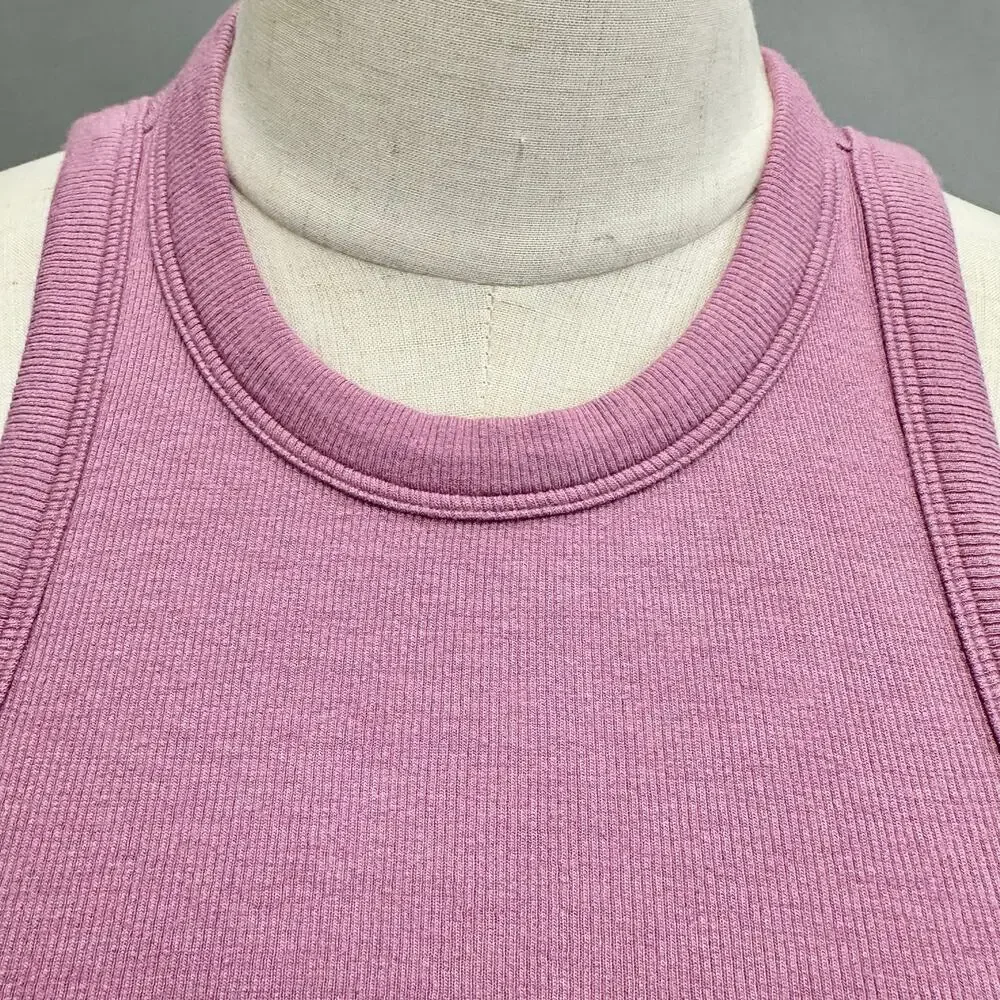 Lululemon Hold Tight Cropped Ribbed‎ Tank Top in Velvet Dust-pink Size 10